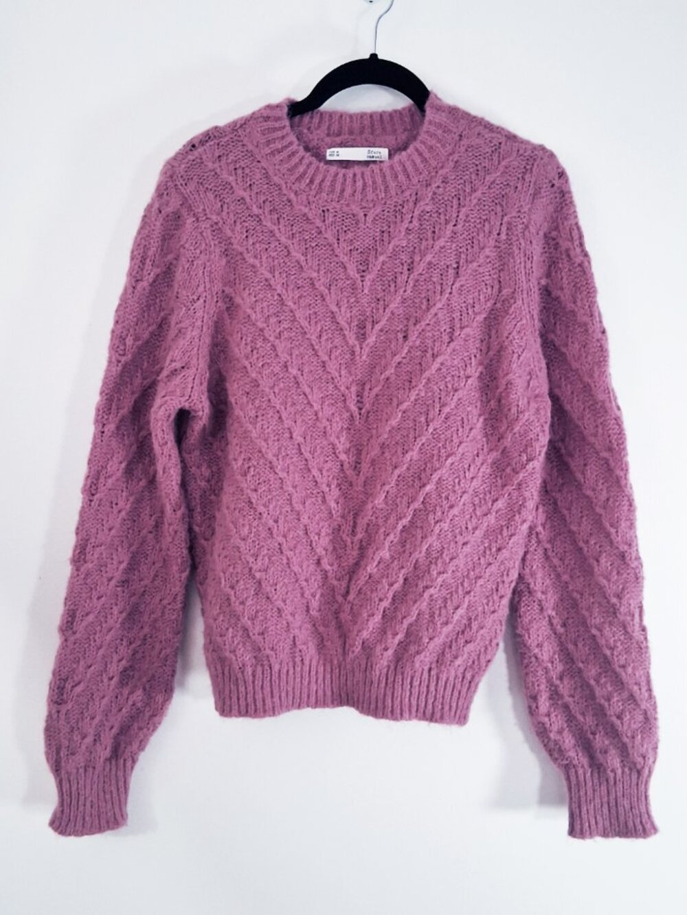 Sfera Casual Dusty Rose Cable Knit Sweater EU M